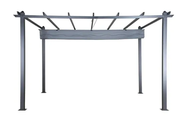 Clearance FURNLUX UDENDØRS PERGOLA LAZIO GRÅ & SORT 395CM Buer, Spalier, Lysthuse Uden Tag