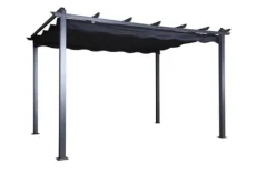 New FURNLUX UDENDØRS PERGOLA LAZIO SORT 395CM Buer, Spalier, Lysthuse Uden Tag