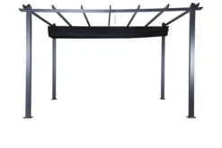 New FURNLUX UDENDØRS PERGOLA LAZIO SORT 395CM Buer, Spalier, Lysthuse Uden Tag