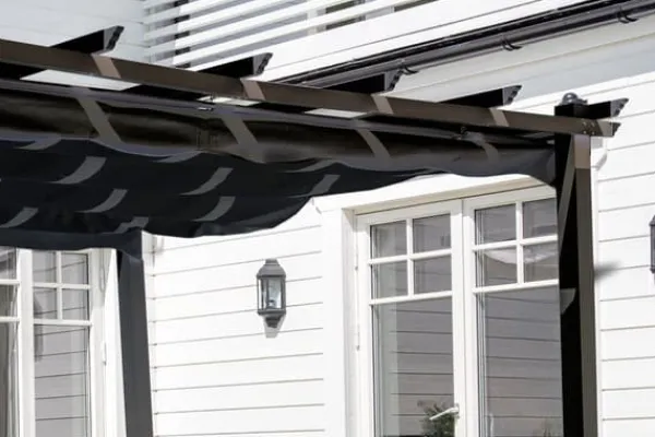 New FURNLUX UDENDØRS PERGOLA LAZIO SORT 395CM Buer, Spalier, Lysthuse Uden Tag