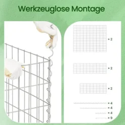 Clearance Gabion – Metal stenkurv – Sølv Springvand & Damme