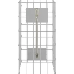 Springvand & Damme^Gabion søjle i rustfrit stål - Moderne landskabspleje | Størrelse: 25x25x50 cm | Farve: Sølv