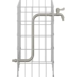 Springvand & Damme^Gabion søjle i rustfrit stål - Moderne landskabspleje | Størrelse: 25x25x50 cm | Farve: Sølv