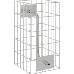 Springvand & Damme^Gabion søjle i rustfrit stål - Moderne landskabspleje | Størrelse: 25x25x50 cm | Farve: Sølv