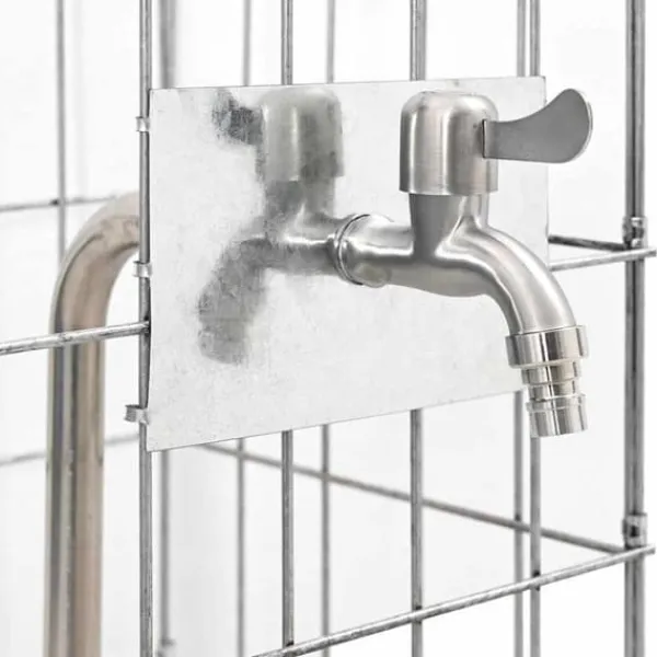 Springvand & Damme^Gabion søjle i rustfrit stål - Moderne landskabspleje | Størrelse: 25x25x50 cm | Farve: Sølv