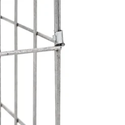 Springvand & Damme^Gabion søjle i rustfrit stål - Moderne landskabspleje | Størrelse: 25x25x50 cm | Farve: Sølv
