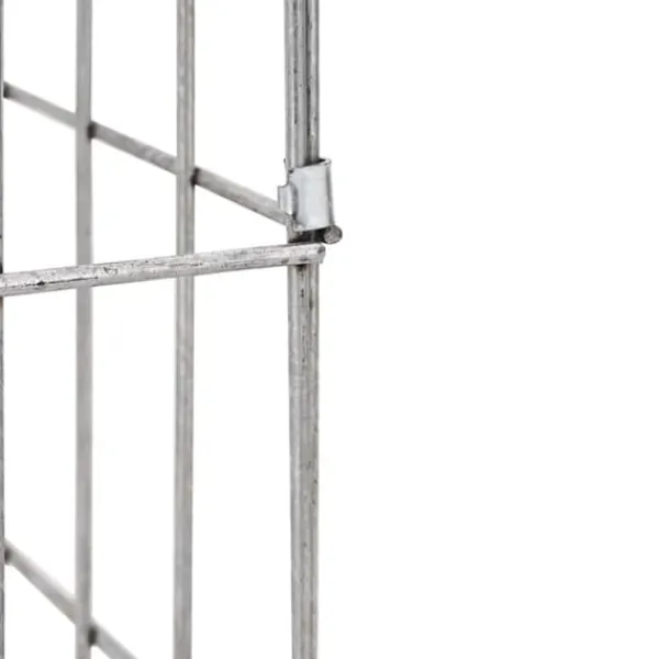 Springvand & Damme^Gabion søjle i rustfrit stål - Moderne landskabspleje | Størrelse: 25x25x50 cm | Farve: Sølv