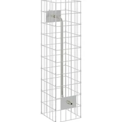 Springvand & Damme^Gabion søjle i rustfrit stål - Moderne udendørs dekoration | Størrelse: 25x25x100 cm