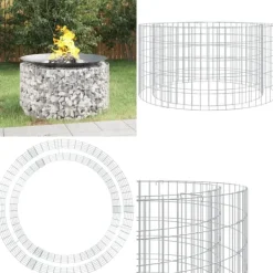 Clearance Gabion-bålkurv Ø 100 cm galvaniseret jern - Gabion-bålkurv - Gabion-bålkurve - Home & Living Pejse