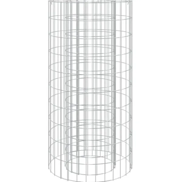 Pejse^Gabion-bålkurv Ø 50 cm i galvaniseret jern for grill og planter | Farve: Galvaniseret | Størrelse: Ø 50 cm