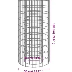 Pejse^Gabion-bålkurv Ø 50 cm i galvaniseret jern for grill og planter | Farve: Galvaniseret | Størrelse: Ø 50 cm