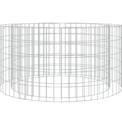Outlet Gabion-bålkurv 100 cm - Galvaniseret jern til have og terrasse | Farve: Grå | Størrelse: Ø 100 cm Pejse