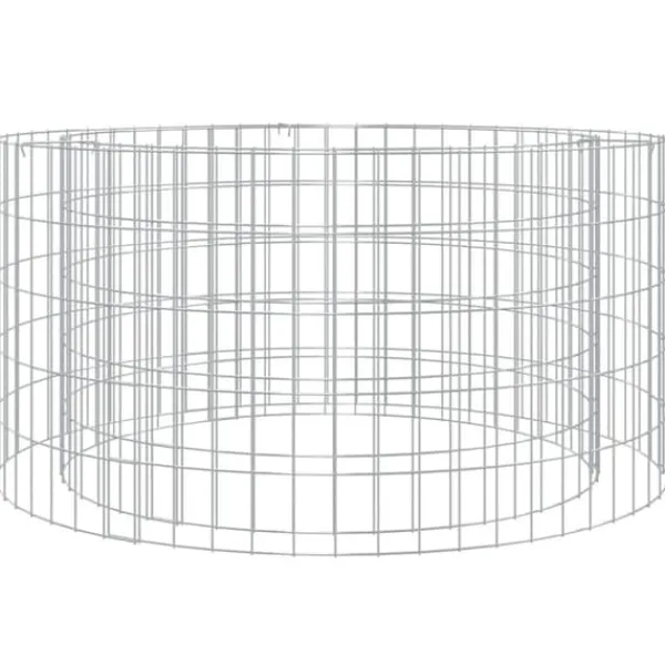 Outlet Gabion-bålkurv 100 cm - Galvaniseret jern til have og terrasse | Farve: Grå | Størrelse: Ø 100 cm Pejse
