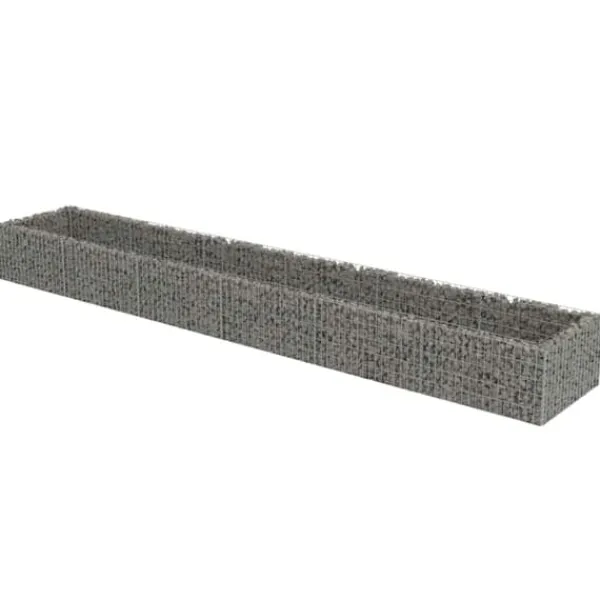 Plantningsbænke^Gabion-højbed i galvaniseret stål | Størrelse: 540x90x50 cm | Robust og holdbar haveindretning