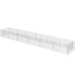 Plantningsbænke^Gabion-højbed i galvaniseret stål | Størrelse: 540x90x50 cm | Robust og holdbar haveindretning