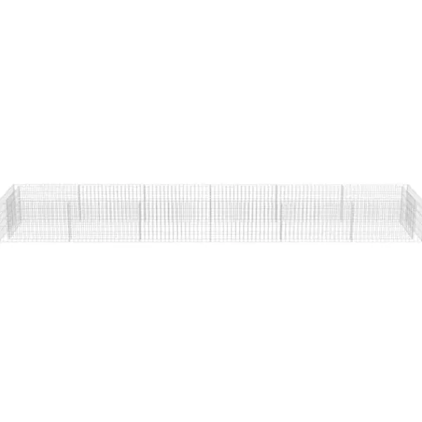 Plantningsbænke^Gabion-højbed i galvaniseret stål | Størrelse: 540x90x50 cm | Robust og holdbar haveindretning