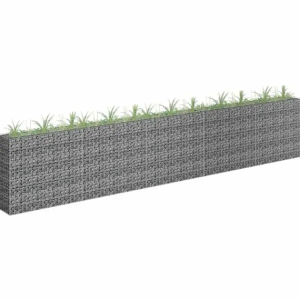 Plantningsbænke^Gabion-højbed i galvaniseret stål - Stabil plantekasse | Størrelse: 450x30x90 cm