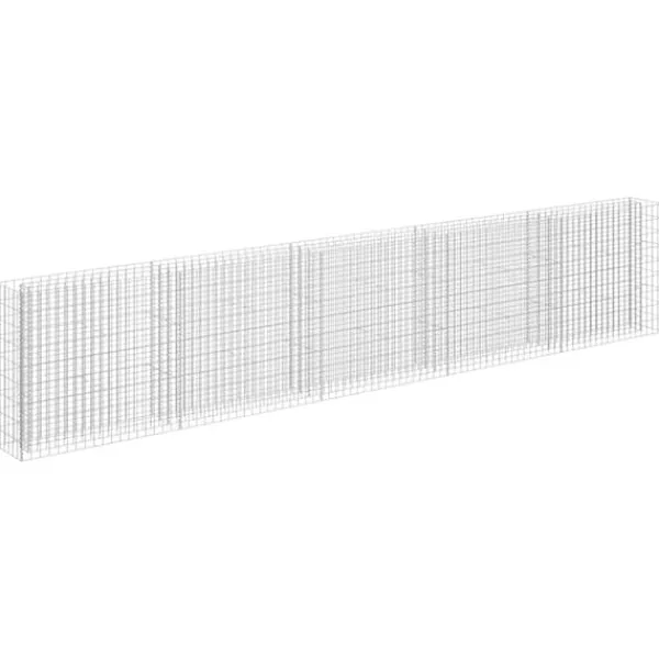 Plantningsbænke^Gabion-højbed i galvaniseret stål - Stabil plantekasse | Størrelse: 450x30x90 cm