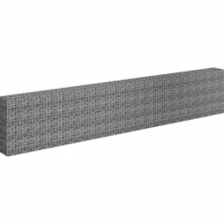 Plantningsbænke^Gabion-højbed i galvaniseret stål - Stabil plantekasse | Størrelse: 450x30x90 cm