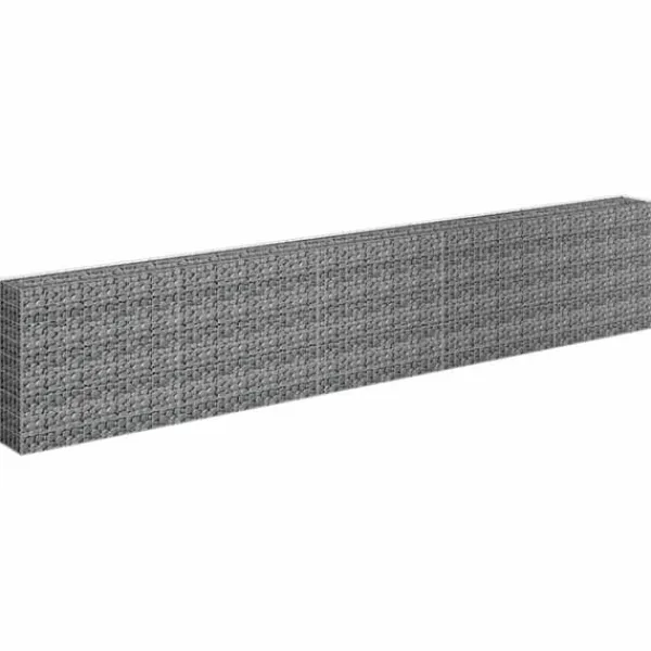 Plantningsbænke^Gabion-højbed i galvaniseret stål - Stabil plantekasse | Størrelse: 450x30x90 cm