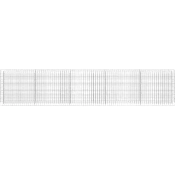 Plantningsbænke^Gabion-højbed i galvaniseret stål - Stabil plantekasse | Størrelse: 450x30x90 cm