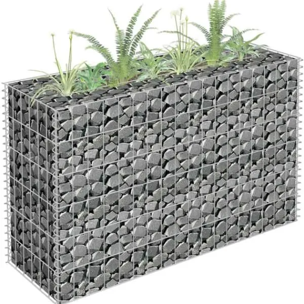 Discount Gabion-højbed i galvaniseret stål - Plantekasse | Størrelse: 90x30x60 cm Plantningsbænke