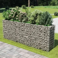 Plantningsbænke^Gabion-højbed i galvaniseret stål - Robuste plantekasser | Størrelse: 270x50x100 cm
