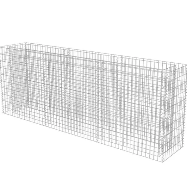 Plantningsbænke^Gabion-højbed i galvaniseret stål - Robuste plantekasser | Størrelse: 270x50x100 cm