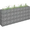 Outlet Gabion-højbed i galvaniseret stål - Holdbar plantekasse | Størrelse: 180x30x90 cm | Farve: Sølv Krukker & Plantebeholdere