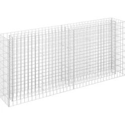 Outlet Gabion-højbed i galvaniseret stål - Holdbar plantekasse | Størrelse: 180x30x90 cm | Farve: Sølv Krukker & Plantebeholdere