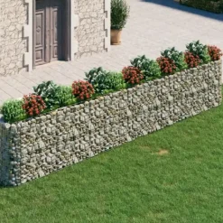 Plantningsbænke^Gabion-højbed i galvaniseret jern - Stabil plantekurv | Størrelse: 540x50x100 cm