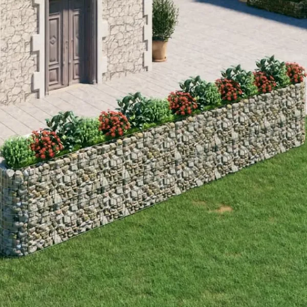 Plantningsbænke^Gabion-højbed i galvaniseret jern - Stabil plantekurv | Størrelse: 540x50x100 cm