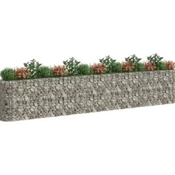 Plantningsbænke^Gabion-højbed i galvaniseret jern - Stabil plantekurv | Størrelse: 540x50x100 cm
