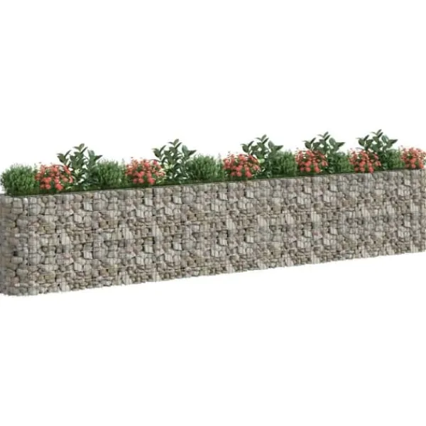 Plantningsbænke^Gabion-højbed i galvaniseret jern - Stabil plantekurv | Størrelse: 540x50x100 cm