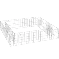 Krukker & Plantebeholdere^Gabion-højbed i galvaniseret stål - Stabil plantekasse | Størrelse: 100x100x20 cm