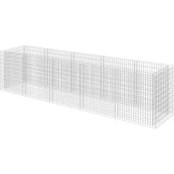Hot Gabion-højbed i galvaniseret stål - Stabilt og holdbart | Størrelse: 450x90x100 cm Plantningsbænke