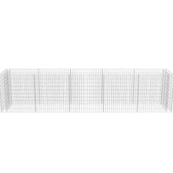 Hot Gabion-højbed i galvaniseret stål - Stabilt og holdbart | Størrelse: 450x90x100 cm Plantningsbænke