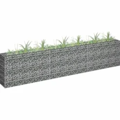 Gabion-højbed i galvaniseret stål - Stabil plantekasse | Størrelse: 270x30x60 cm Plantningsbænke