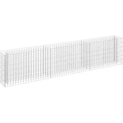 Gabion-højbed i galvaniseret stål - Stabil plantekasse | Størrelse: 270x30x60 cm Plantningsbænke