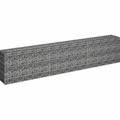 Gabion-højbed i galvaniseret stål - Stabil plantekasse | Størrelse: 270x30x60 cm Plantningsbænke
