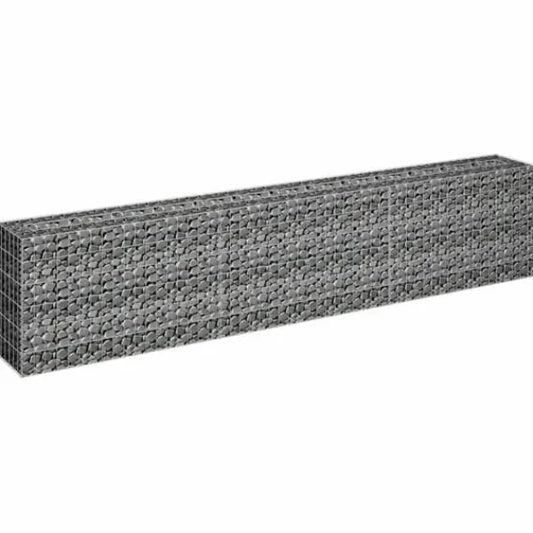 Gabion-højbed i galvaniseret stål - Stabil plantekasse | Størrelse: 270x30x60 cm Plantningsbænke