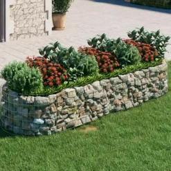 Krukker & Plantebeholdere^Gabion-højbed 300x100x50 cm galvaniseret jern - Gabion-havebed - Gabion-havebede - Home & Living