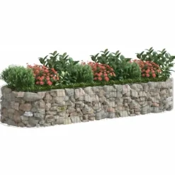Krukker & Plantebeholdere^Gabion-højbed 300x100x50 cm galvaniseret jern - Gabion-havebed - Gabion-havebede - Home & Living