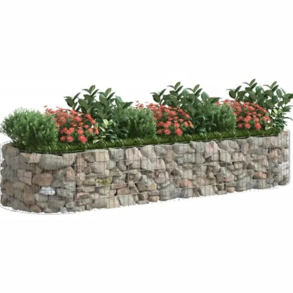 Krukker & Plantebeholdere^Gabion-højbed 300x100x50 cm galvaniseret jern - Gabion-havebed - Gabion-havebede - Home & Living