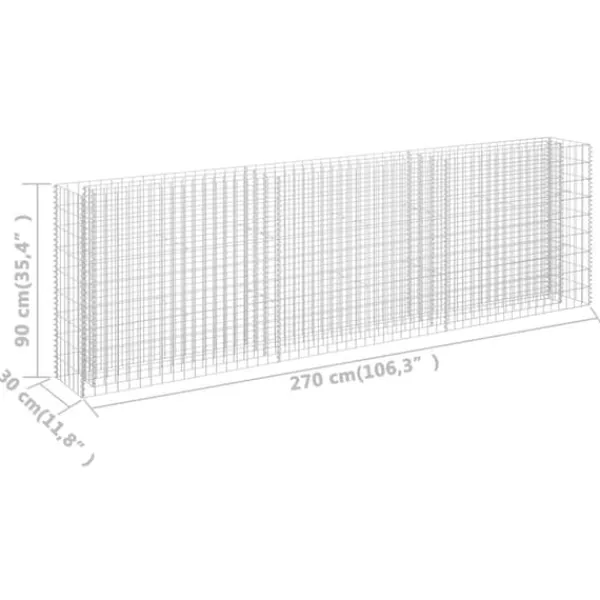Discount Gabion-højbed 270x30x90 cm galvaniseret stål - Gabion-højbed - Gabion-højbede - Home & Living Krukker & Plantebeholdere