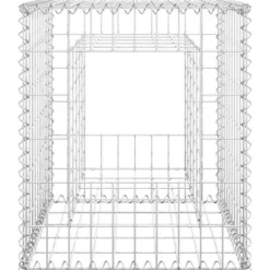 Havedekorationer^Gabionkurv 50x50x60 cm - Stabil jerngabion til haveprojekter | Farve: Sølvgrå | Størrelse: 50x50x60 cm
