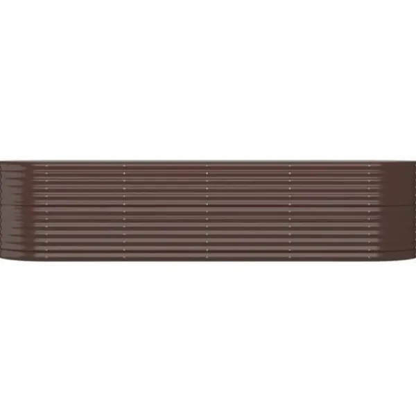 Plantningsbænke^Galvaniseret plantekasse i høj kvalitet - Højbed | Størrelse: 296x80x68 cm | Farve: Brun