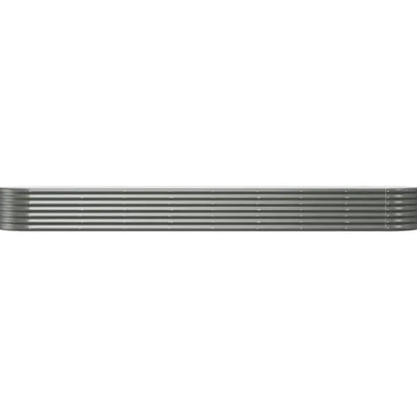 Sale Galvaniseret plantekasse i stål - Holdbar højbed | Størrelse: 368x80x36 cm | Farve: Grå Plantningsbænke