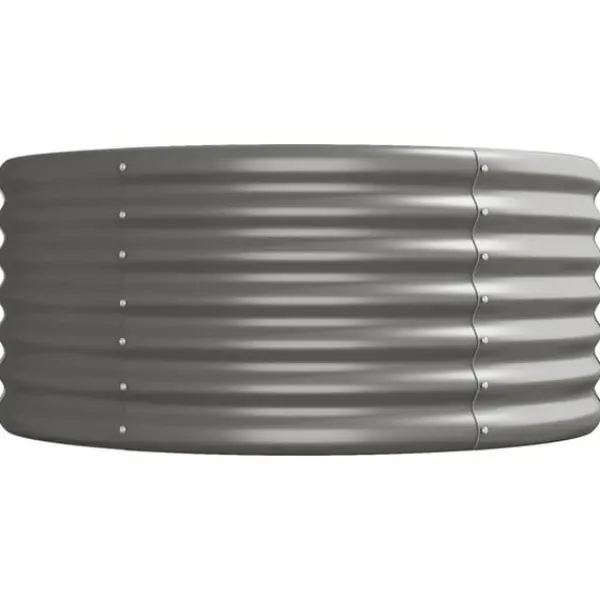 Sale Galvaniseret plantekasse i stål - Holdbar højbed | Størrelse: 368x80x36 cm | Farve: Grå Plantningsbænke