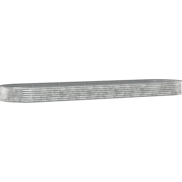 Galvaniseret plantekasse 523x140x36 cm - Højbed i sølvfarvet stål | Størrelse: 523x140x36 cm Plantningsbænke
